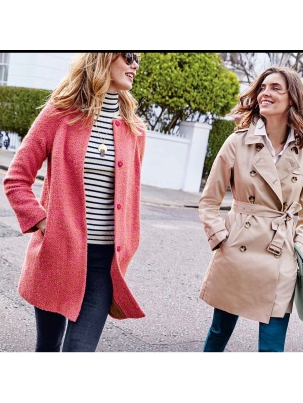 Boden Sienna Herringbone Wool
Blend Coat Pink Size 6